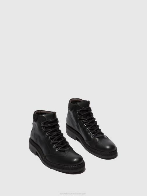 BIO/OILSUEDE (VEGETAL) BLACK XX0D808 Lace-up Ankle Boots REUS075 Fly London Men