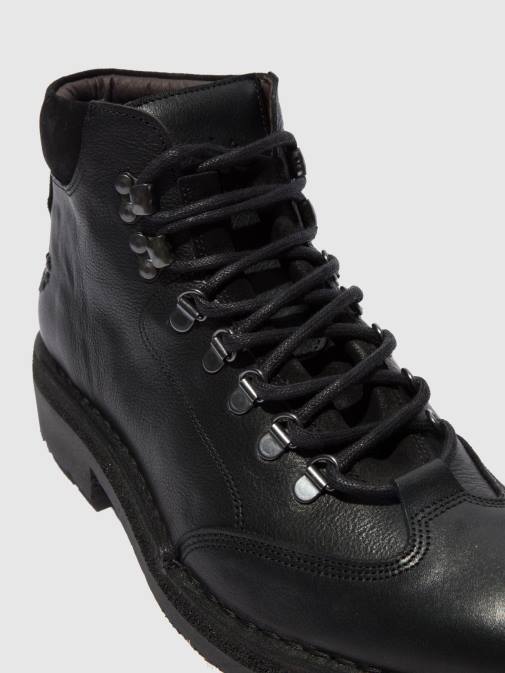 BIO/OILSUEDE (VEGETAL) BLACK XX0D808 Lace-up Ankle Boots REUS075 Fly London Men