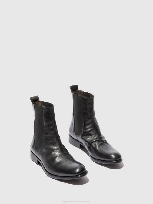 ESTIGMA (VEGETAL) BLACK XX0D807 Chelsea Ankle Boots MOZE798 Fly London Men