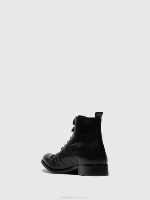 ESTIGMA(VEGETAL) BLACK XX0D815 Lace-up Ankle Boots MYKE660 Fly London Men