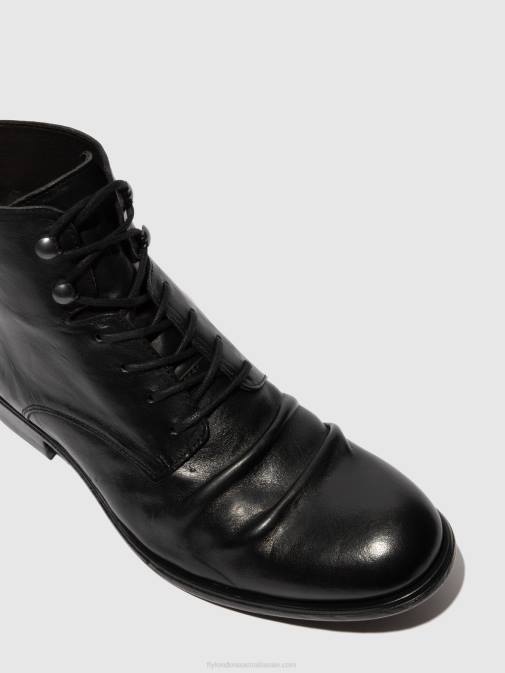 ESTIGMA(VEGETAL) BLACK XX0D815 Lace-up Ankle Boots MYKE660 Fly London Men