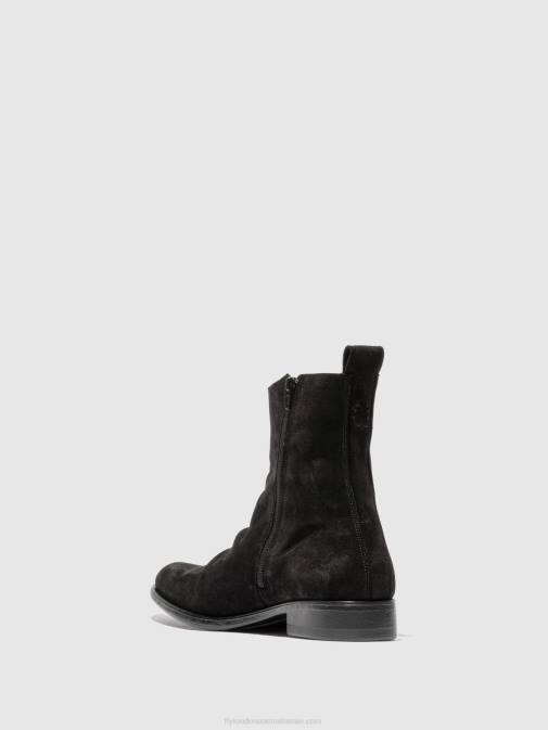 OILSUEDE (VEGETAL) BLACK XX0D812 Chelsea Ankle Boots MELV797 Fly London Men