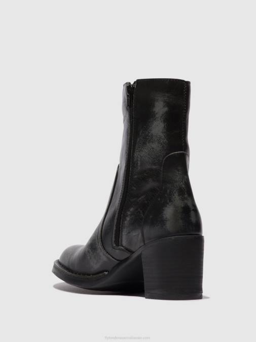 ANTHRACITE XX0D69 Zip Up Ankle Boots BECY097 Fly London Women