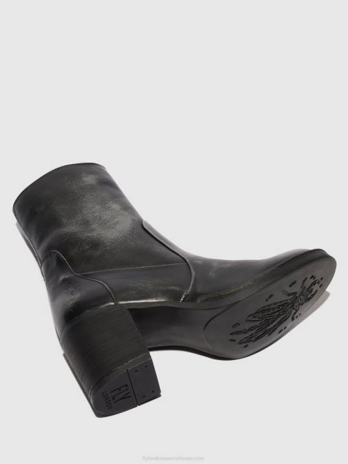 ANTHRACITE XX0D69 Zip Up Ankle Boots BECY097 Fly London Women