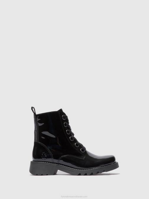 ATLANTIS BLACK (BLACK SOLE) XX0D175 Lace-up Ankle Boots RAGI539 Fly London Women