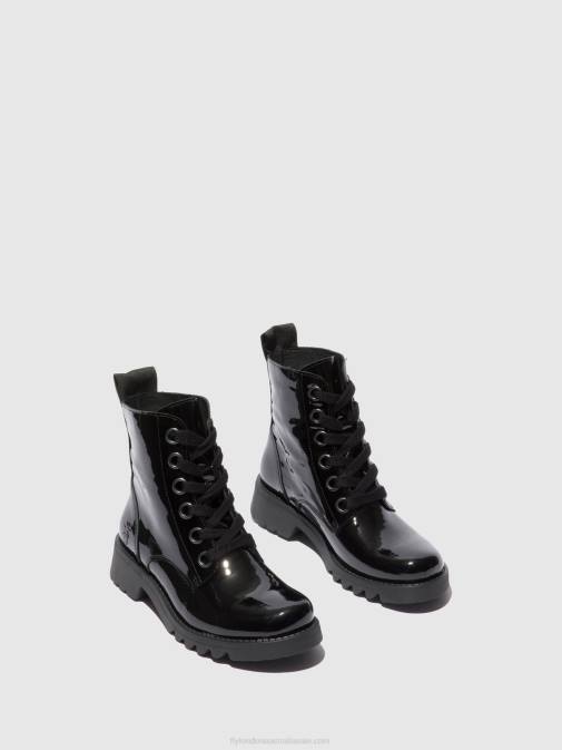 ATLANTIS BLACK (BLACK SOLE) XX0D175 Lace-up Ankle Boots RAGI539 Fly London Women