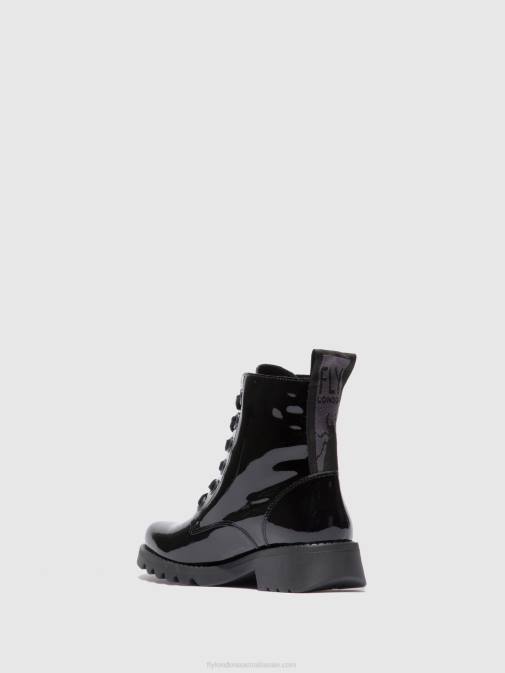 ATLANTIS BLACK (BLACK SOLE) XX0D175 Lace-up Ankle Boots RAGI539 Fly London Women
