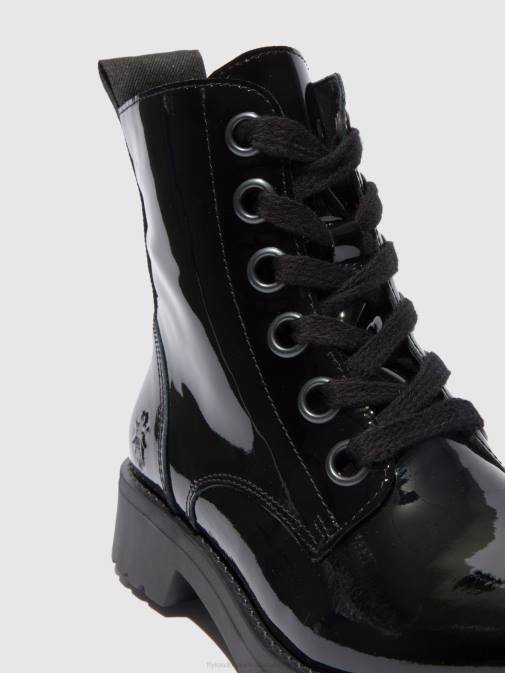 ATLANTIS BLACK (BLACK SOLE) XX0D175 Lace-up Ankle Boots RAGI539 Fly London Women
