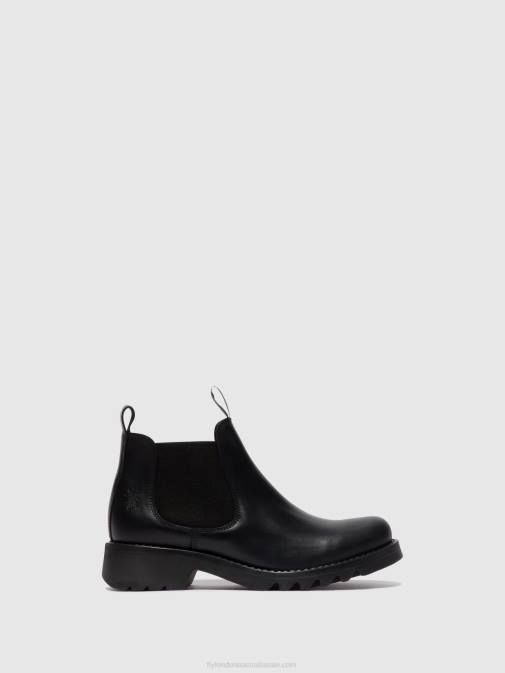 BLACK (ALL BLACK) XX0D124 Chelsea Ankle Boots RIKA894 Fly London Women