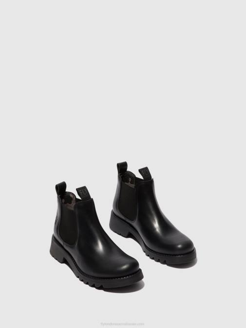 BLACK (ALL BLACK) XX0D124 Chelsea Ankle Boots RIKA894 Fly London Women
