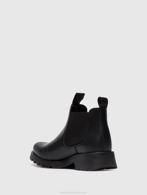 BLACK (ALL BLACK) XX0D124 Chelsea Ankle Boots RIKA894 Fly London Women