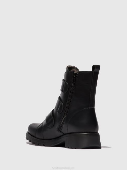 BLACK (ALL BLACK) XX0D19 Velcro Ankle Boots RACH790 Fly London Women