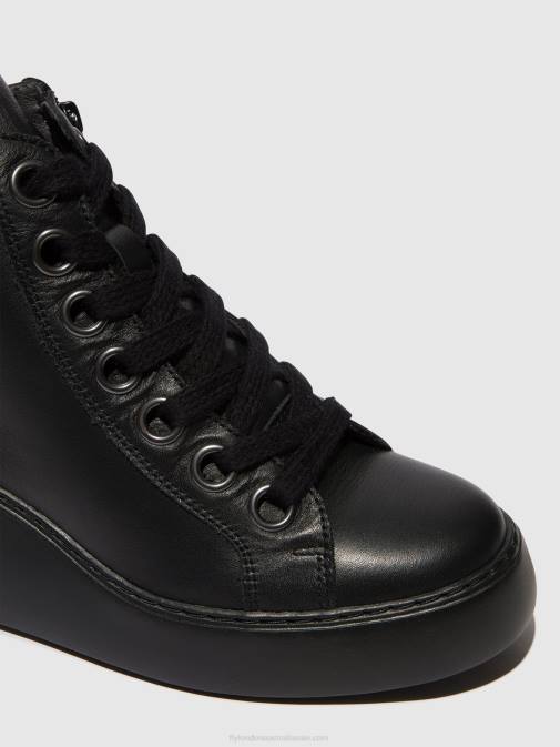 BLACK (BLACK SOLE) XX0D108 Lace-up Ankle Boots DICE468 Fly London Women