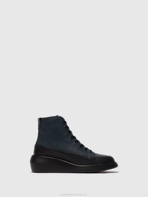 BLACK/NAVY XX0D106 Lace-up Ankle Boots BOZE515 Fly London Women