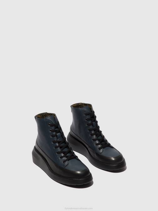 BLACK/NAVY XX0D106 Lace-up Ankle Boots BOZE515 Fly London Women
