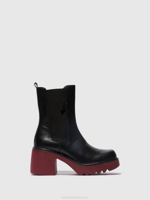 BLACK (WINE SOLE) XX0D129 Chelsea Ankle Boots MOYA25 Fly London Women