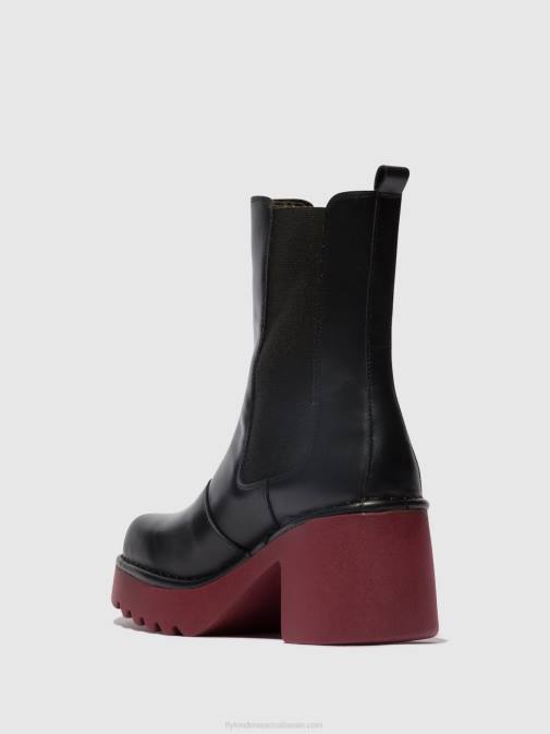 BLACK (WINE SOLE) XX0D129 Chelsea Ankle Boots MOYA25 Fly London Women