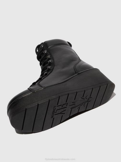 BLACK XX0D102 Lace-up Ankle Boots HAND247 Fly London Women
