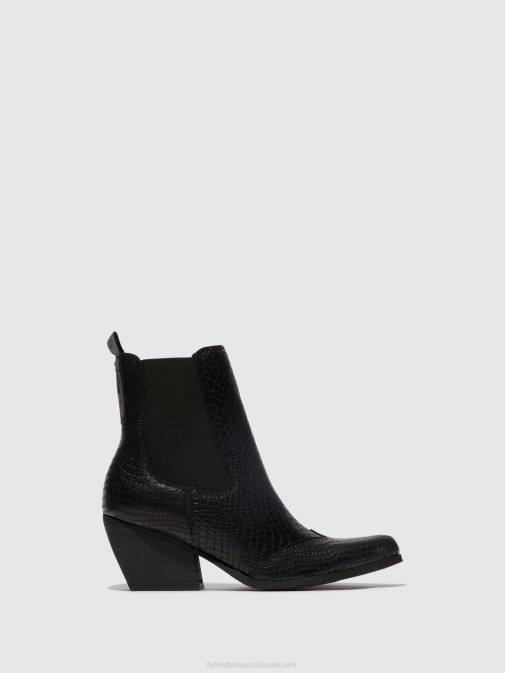 BLACK XX0D122 Chelsea Ankle Boots TORM911 Fly London Women