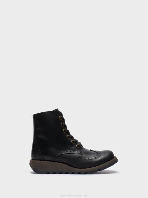 BLACK XX0D254 Lace-up Ankle Boots SARL069 Fly London Women