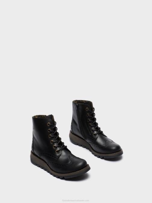 BLACK XX0D254 Lace-up Ankle Boots SARL069 Fly London Women
