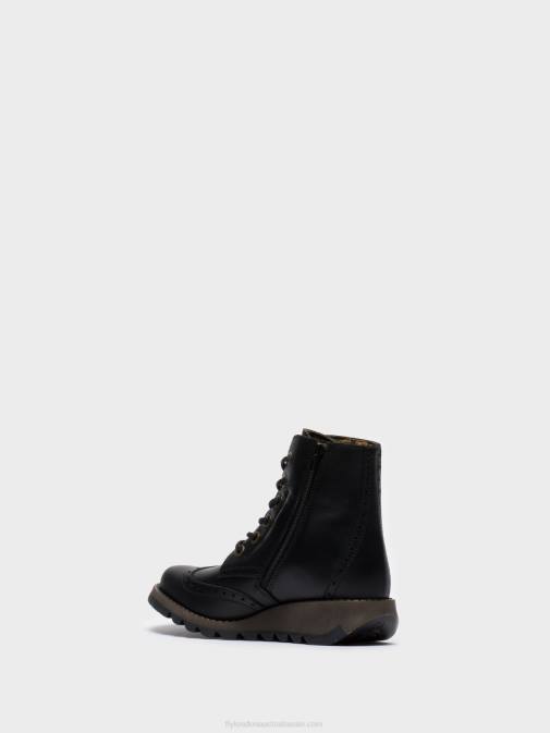 BLACK XX0D254 Lace-up Ankle Boots SARL069 Fly London Women