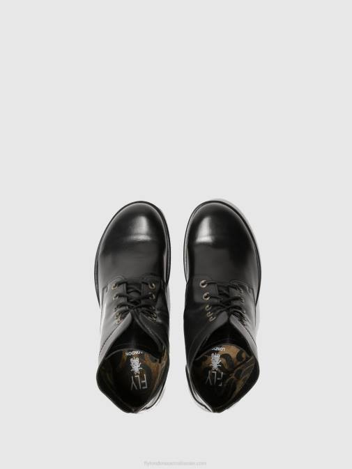 BLACK XX0D268 Lace-up Ankle Boots MESU780 Fly London Women