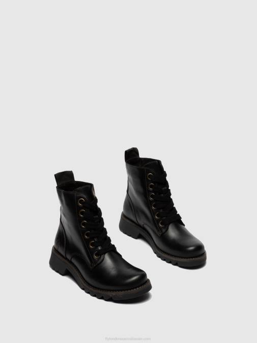 BLACK XX0D283 Lace-up Ankle Boots RAGI539 Fly London Women