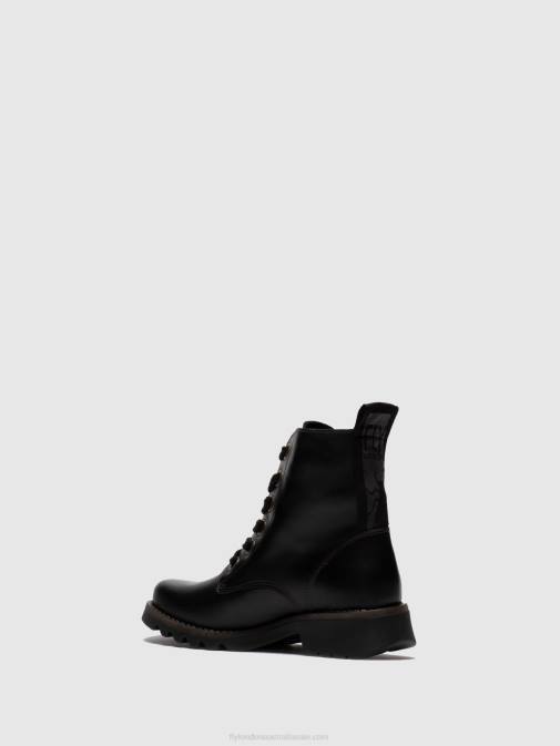 BLACK XX0D283 Lace-up Ankle Boots RAGI539 Fly London Women
