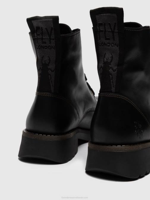 BLACK XX0D283 Lace-up Ankle Boots RAGI539 Fly London Women