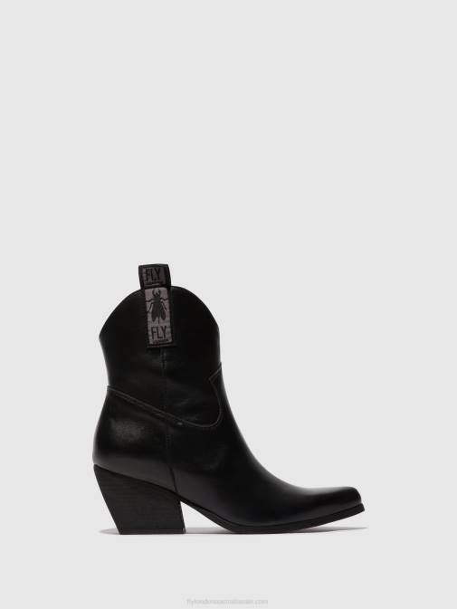 BLACK XX0D31 Zip Up Ankle Boots TABB905 Fly London Women