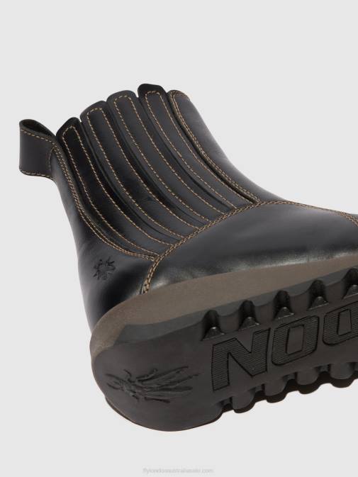 BLACK XX0D38 Zip Up Ankle Boots SUZY899 Fly London Women