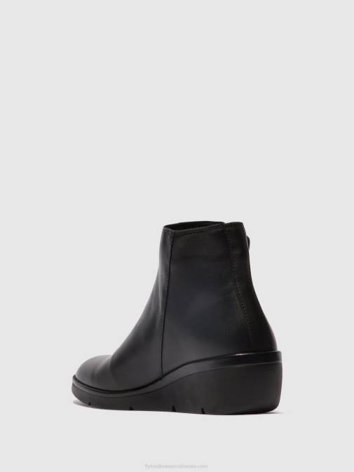 BLACK XX0D48 Zip Up Ankle Boots NULA550 Fly London Women
