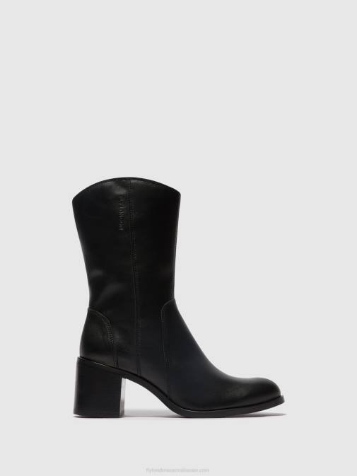 BLACK XX0D73 Zip Up Ankle Boots ASTA914 Fly London Women