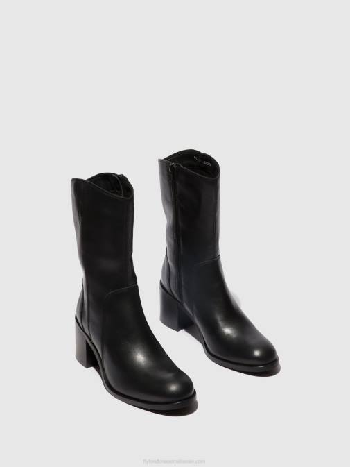BLACK XX0D73 Zip Up Ankle Boots ASTA914 Fly London Women