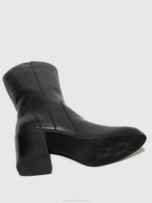 BLACK XX0D73 Zip Up Ankle Boots ASTA914 Fly London Women