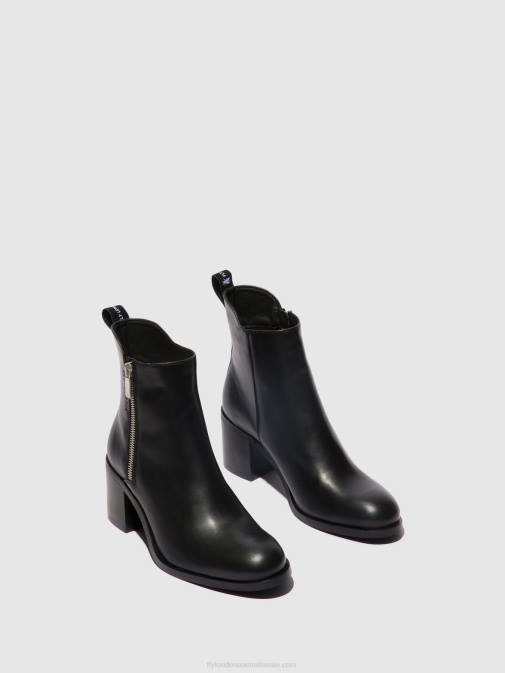 BLACK XX0D78 Zip Up Ankle Boots ADER912 Fly London Women