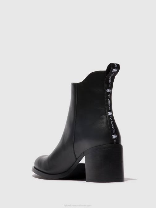 BLACK XX0D78 Zip Up Ankle Boots ADER912 Fly London Women