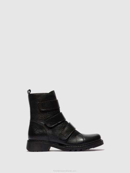 BLACK XX0D81 Velcro Ankle Boots RACH790 Fly London Women