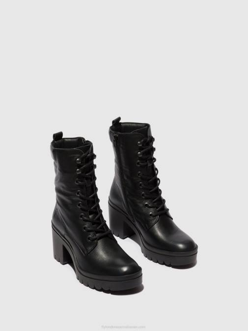 BLACK XX0D85 Lace-up Ankle Boots TIEL642 Fly London Women