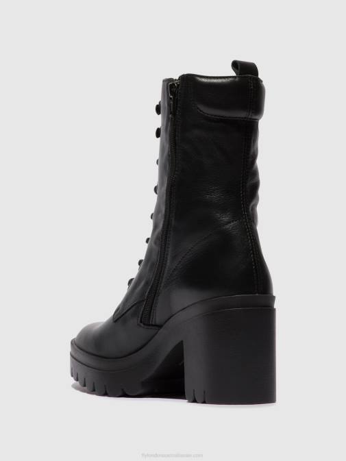 BLACK XX0D85 Lace-up Ankle Boots TIEL642 Fly London Women