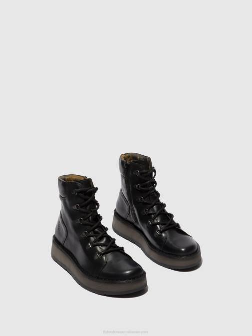 BLACK XX0D87 Lace-up Ankle Boots ROXY094 Fly London Women
