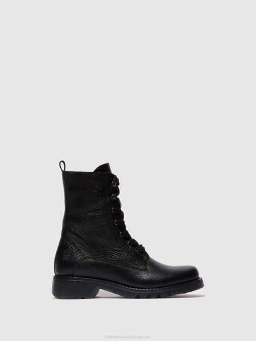 BLACK XX0D91 Lace-up Ankle Boots REID893 Fly London Women