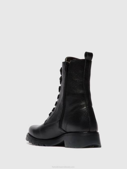 BLACK XX0D91 Lace-up Ankle Boots REID893 Fly London Women