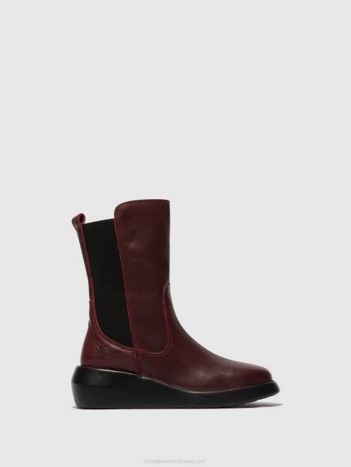 BORDEAUX XX0D64 Zip Up Ankle Boots BRIN516 Fly London Women