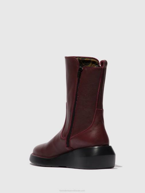 BORDEAUX XX0D64 Zip Up Ankle Boots BRIN516 Fly London Women
