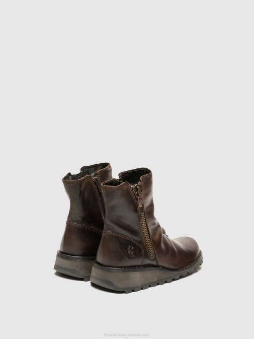 BROWN XX0D270 Zip Up Ankle Boots MON944 DK. Fly London Women