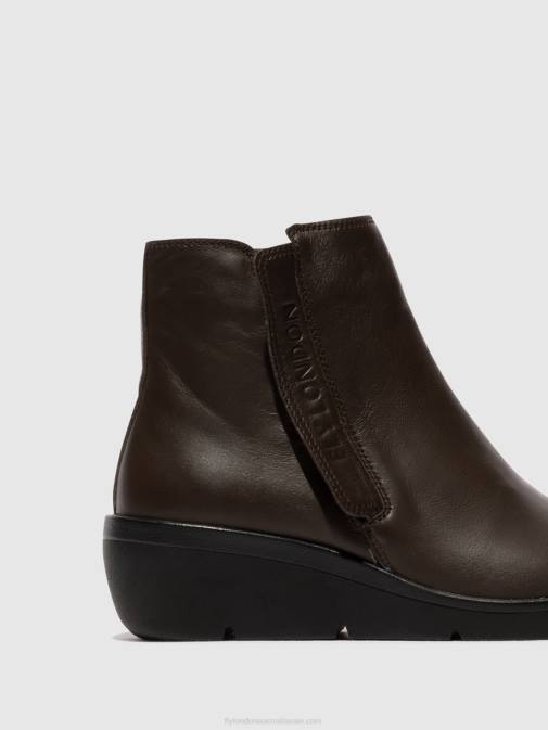 BROWN XX0D49 Zip Up Ankle Boots NULA550 Fly London Women