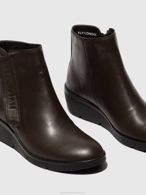 BROWN XX0D49 Zip Up Ankle Boots NULA550 Fly London Women