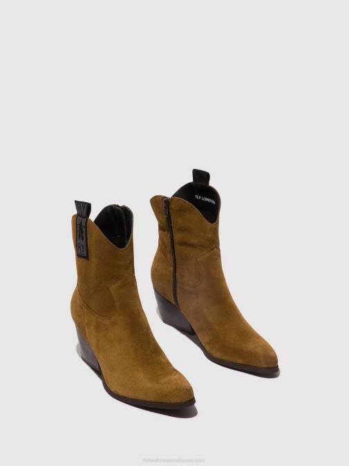 CAMEL XX0D32 Zip Up Ankle Boots TABB905 Fly London Women
